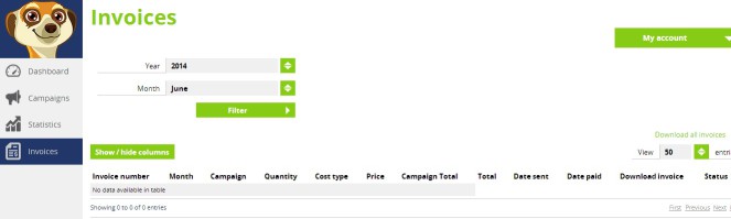Advertiser Invoices